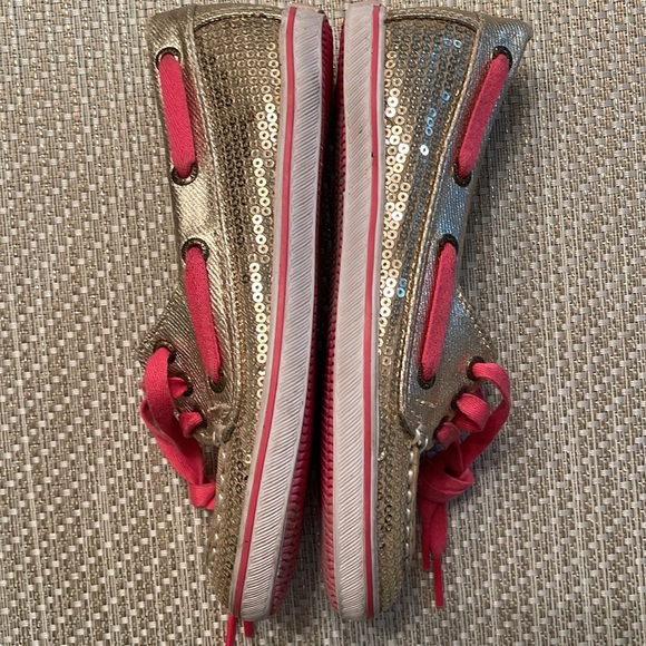 Girls Cruiser silver sequin Sperry Top Siders size 13 - Picture 3 of 4